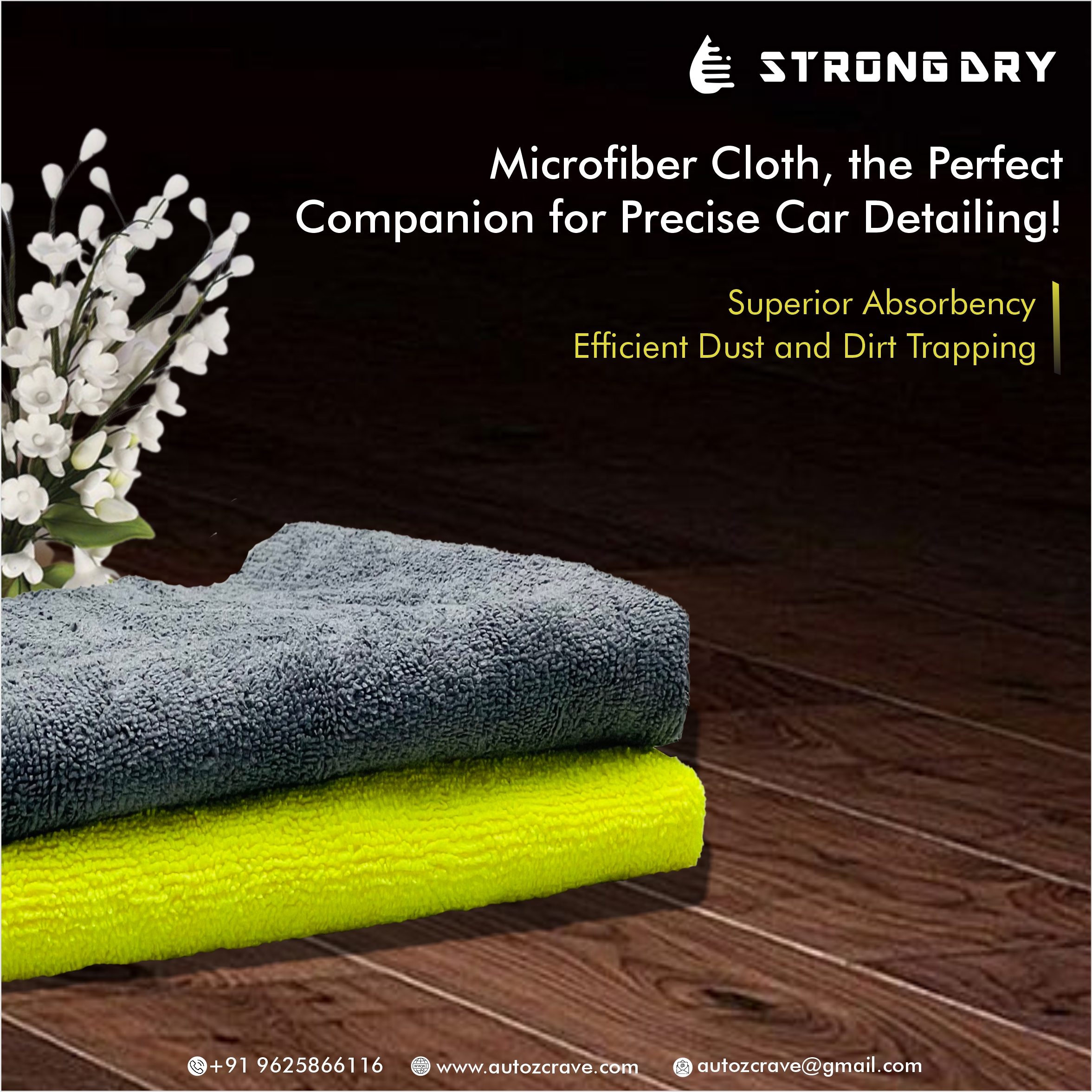 Premium Wrap Edgeless Towel For Scratch-Free(GREY, YELLOW)