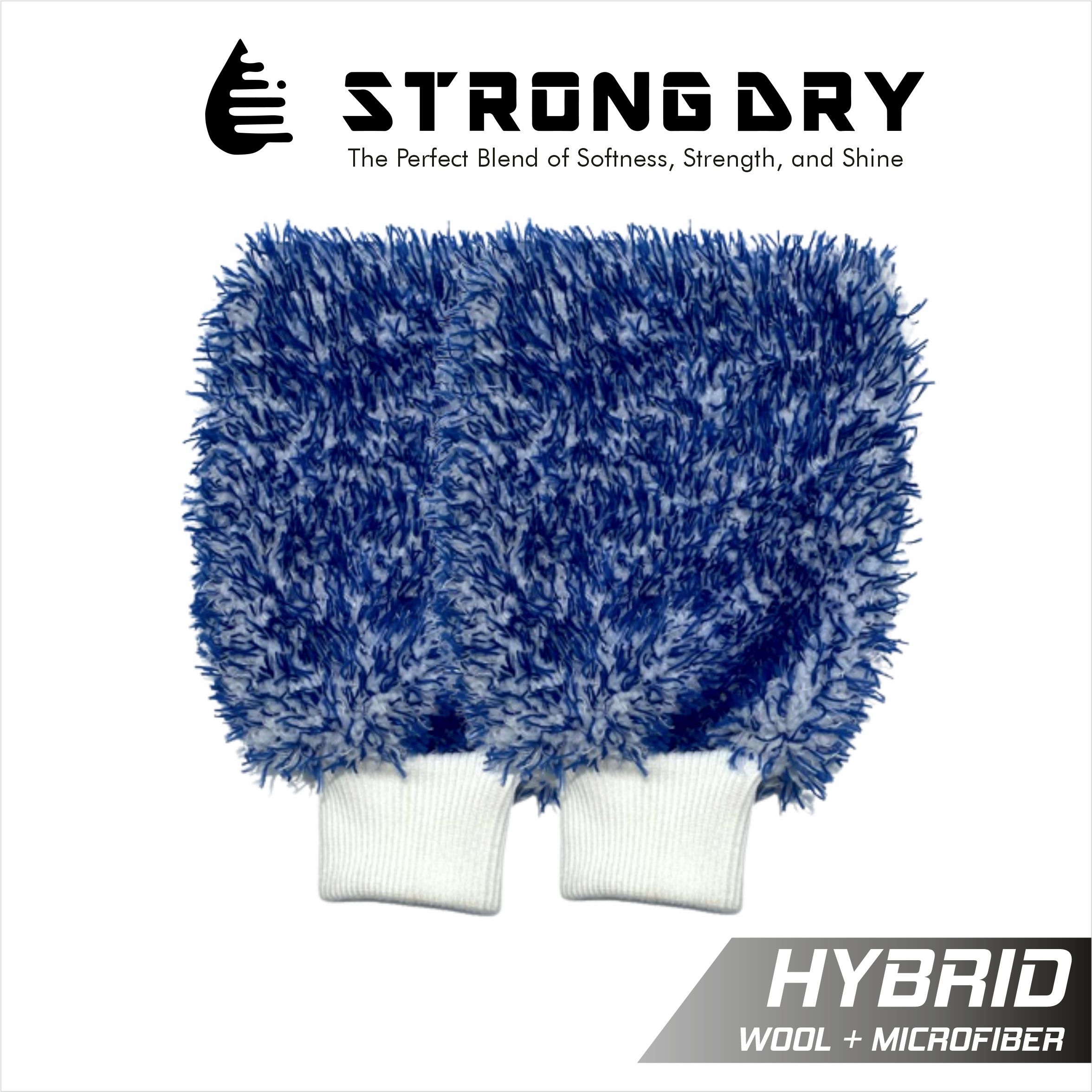 HYBRID MICROFIBER WOOL GLOVES (BLUE, WHITE)