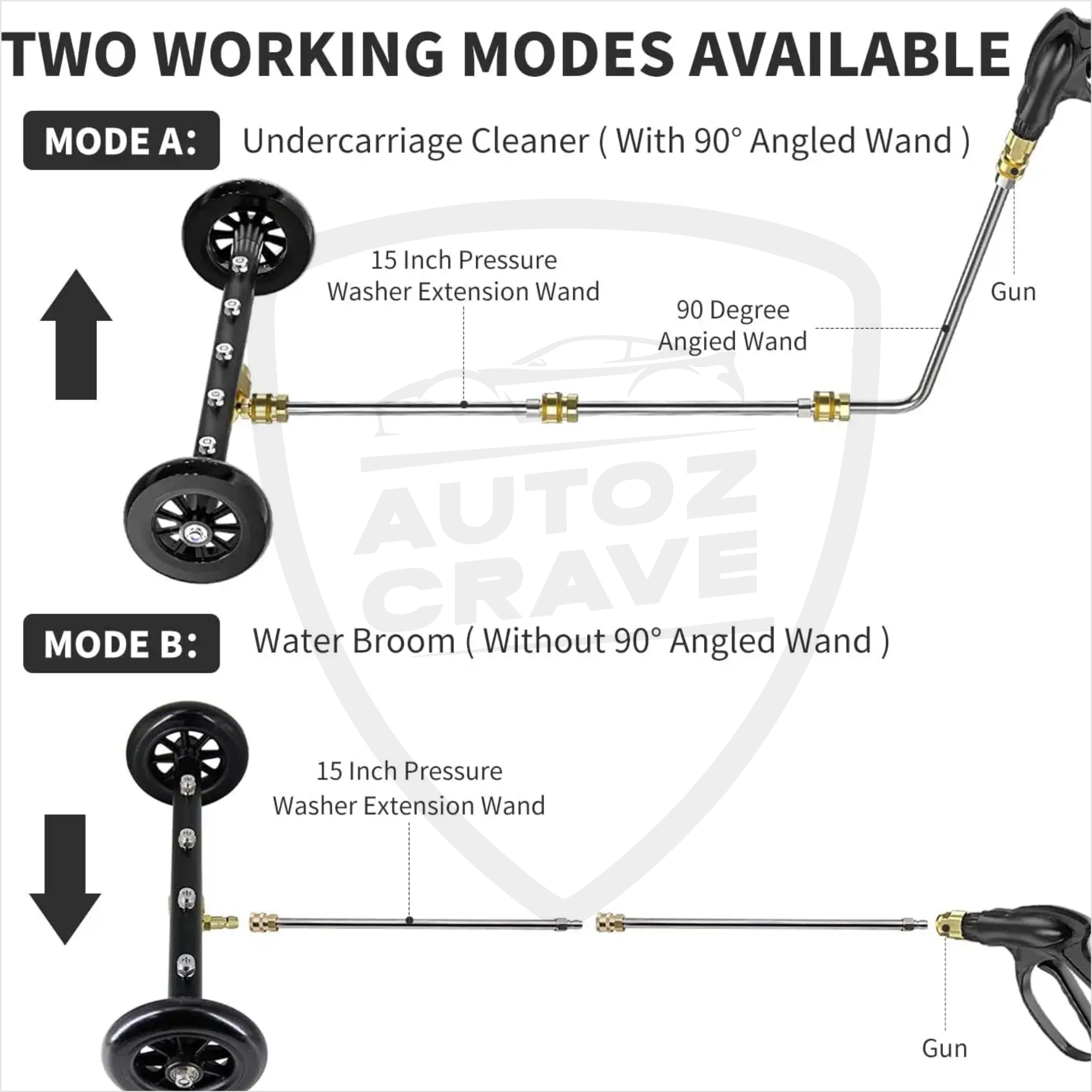 UNDERBODY CAR WASHER LANCE 4 NOZZLE HEAVY DUTY