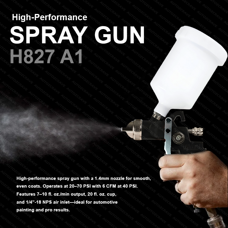 HVLP High Performance Paint Spray Gun H827 A1 with 1.4mm Nozzle & 600cc Cup